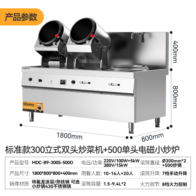 快三导师带计划赚钱标准款300立式双头炒菜机500单头电磁小炒炉