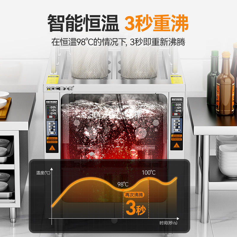 快三导师带计划赚钱创业款电热6头14粉篱自动煮面炉商用