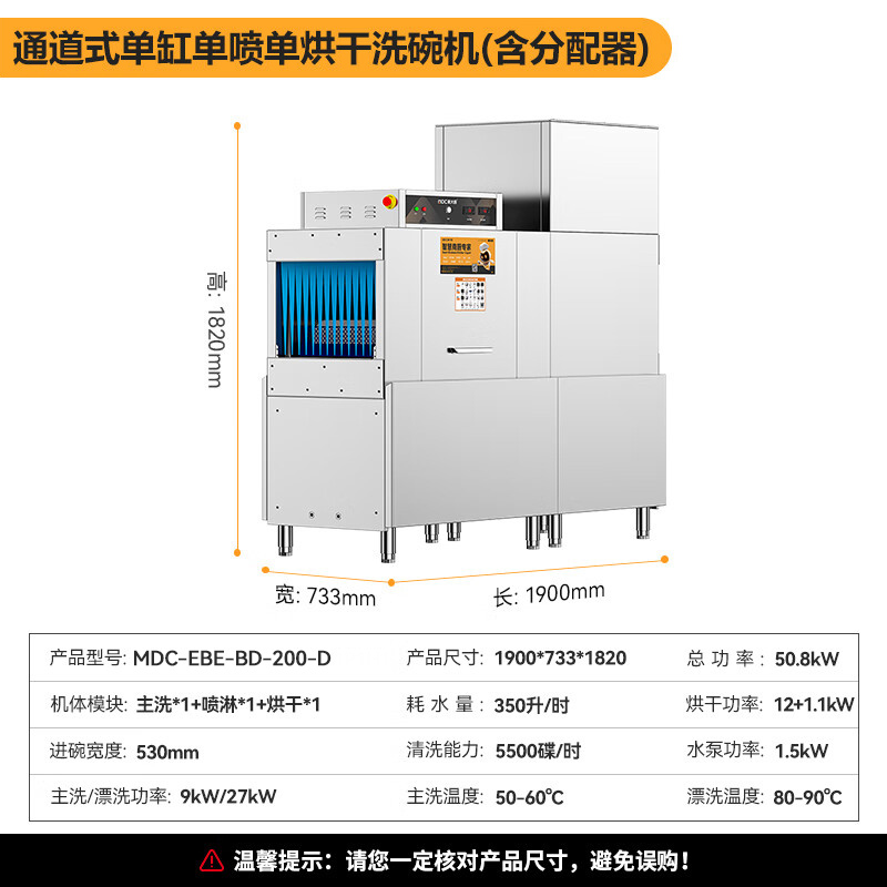 快三导师带计划赚钱1.9米通道式单缸单喷单烘干商用洗碗机