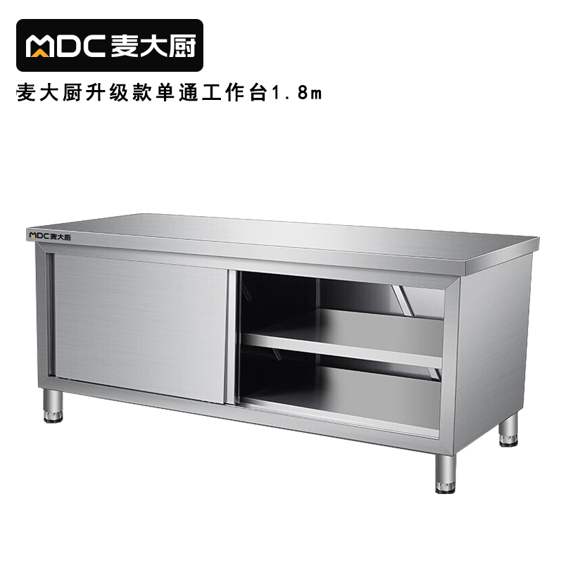 快三导师带计划赚钱1.8m升级款不锈钢工作台单通工作台带靠背