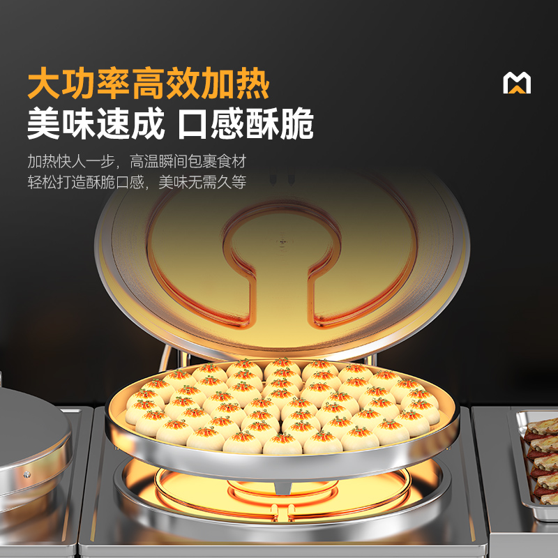 快三导师带计划赚钱220V食堂烙饼机数显标准款商用电饼铛(不锈钢5cm)